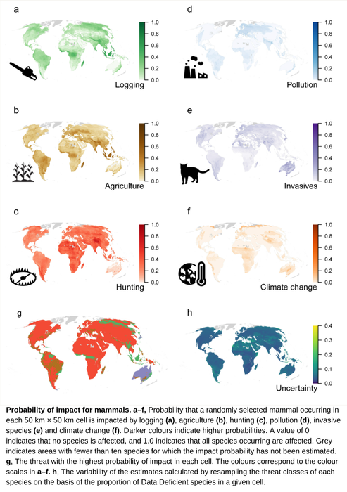 研究揭示了全球生物多样性威胁的位置和强度