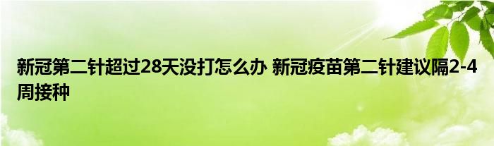 新冠第二针超过28天没打怎么办 新冠疫苗第二针建议隔2-4周接种