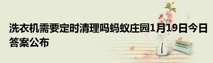 洗衣机需要定时清理吗蚂蚁庄园1月19日今日答案公布