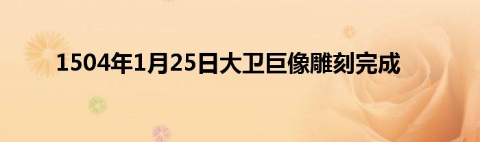 1504年1月25日大卫巨像雕刻完成