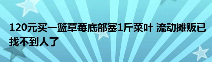 120元买一篮草莓底部塞1斤菜叶 流动摊贩已找不到人了