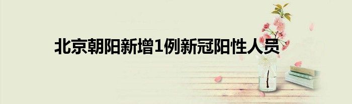 北京朝阳新增1例新冠阳性人员