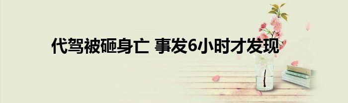 代驾被砸身亡 事发6小时才发现