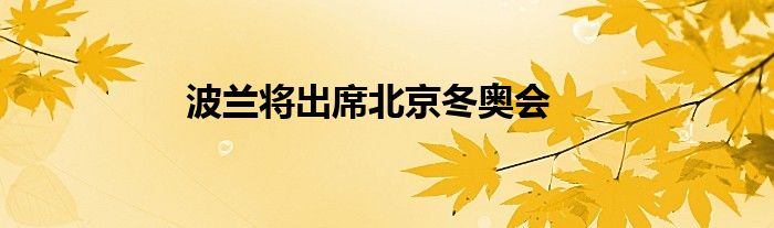 波兰将出席北京冬奥会