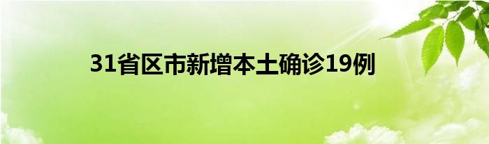 31省区市新增本土确诊19例