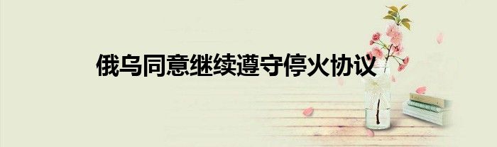 俄乌同意继续遵守停火协议