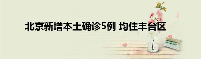 北京新增本土确诊5例 均住丰台区