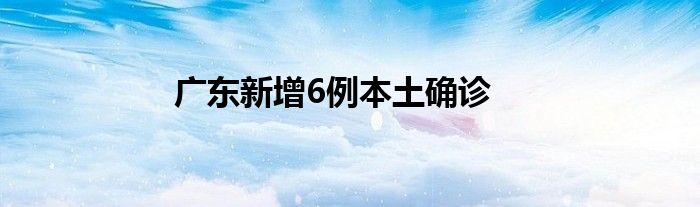 广东新增6例本土确诊