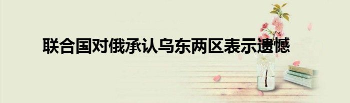 联合国对俄承认乌东两区表示遗憾
