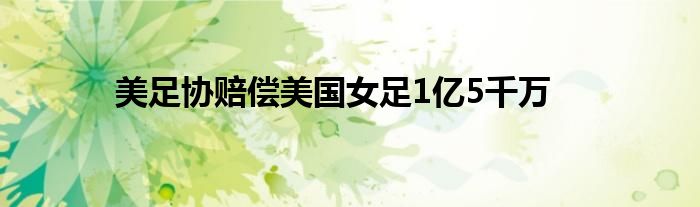 美足协赔偿美国女足1亿5千万