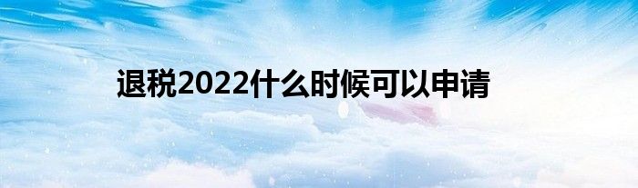 退税2022什么时候可以申请