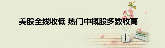 美股全线收低 热门中概股多数收高