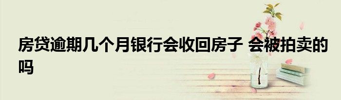房贷逾期几个月银行会收回房子 会被拍卖的吗