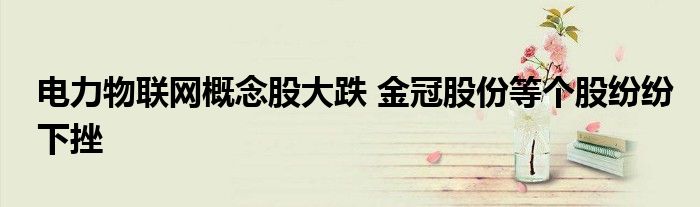 电力物联网概念股大跌 金冠股份等个股纷纷下挫