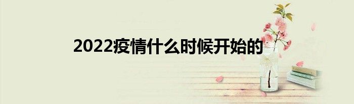 2022疫情什么时候开始的