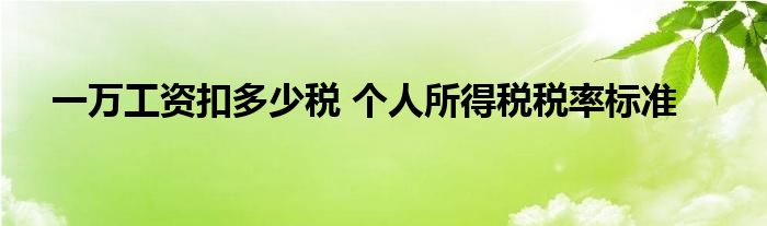一万工资扣多少税 个人所得税税率标准