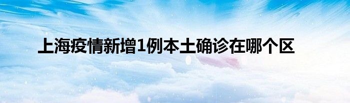 上海疫情新增1例本土确诊在哪个区