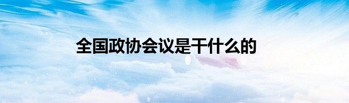 全国政协会议是干什么的