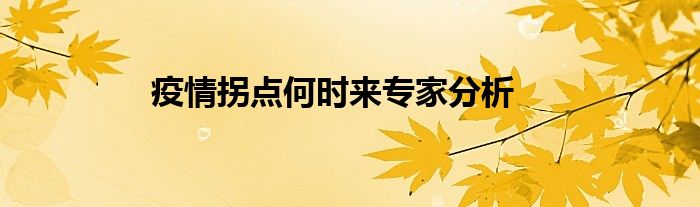 疫情拐点何时来专家分析