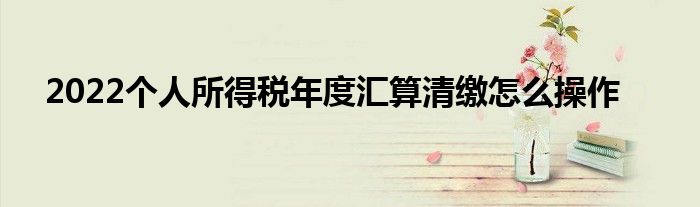 2022个人所得税年度汇算清缴怎么操作