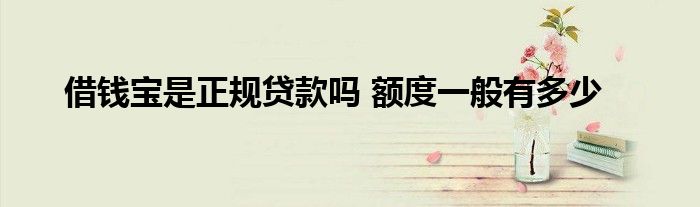 借钱宝是正规贷款吗 额度一般有多少