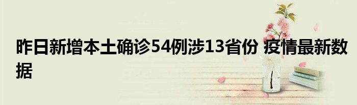 昨日新增本土确诊54例涉13省份 疫情最新数据