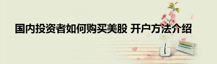 国内投资者如何购买美股 开户方法介绍