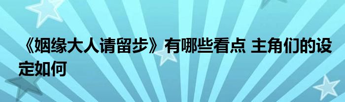 《姻缘大人请留步》有哪些看点 主角们的设定如何