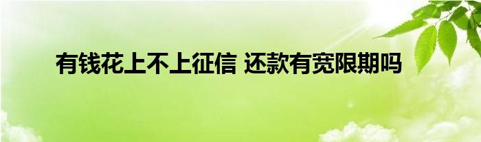 有钱花上不上征信 还款有宽限期吗