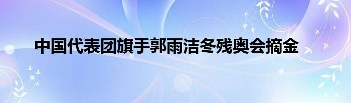 中国代表团旗手郭雨洁冬残奥会摘金