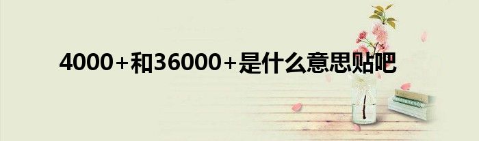 4000+和36000+是什么意思贴吧