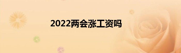 2022两会涨工资吗