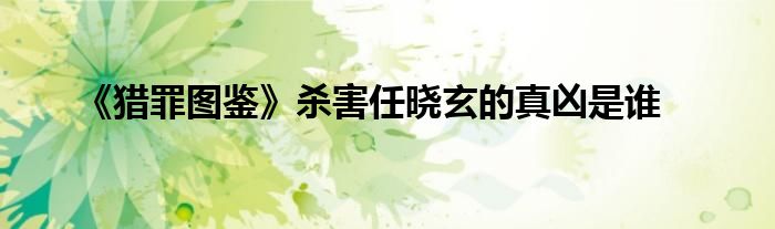 《猎罪图鉴》杀害任晓玄的真凶是谁