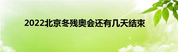 2022北京冬残奥会还有几天结束