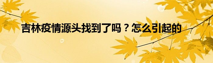 吉林疫情源头找到了吗？怎么引起的