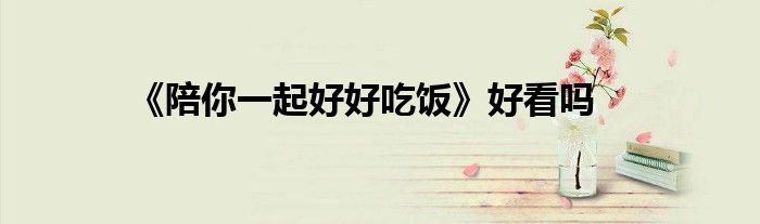 《陪你一起好好吃饭》好看吗