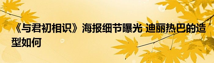 《与君初相识》海报细节曝光 迪丽热巴的造型如何
