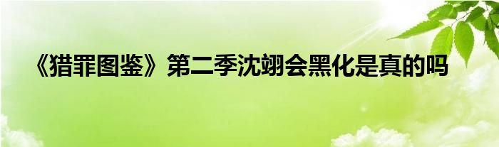 《猎罪图鉴》第二季沈翊会黑化是真的吗