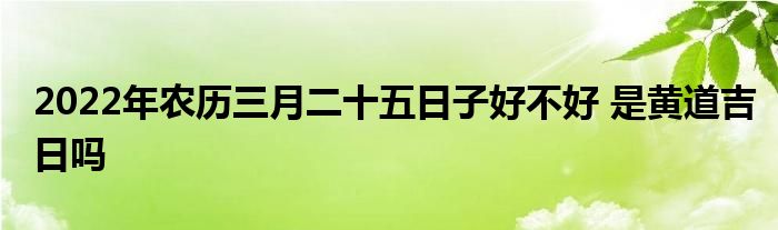 2022年农历三月二十五日子好不好 是黄道吉日吗
