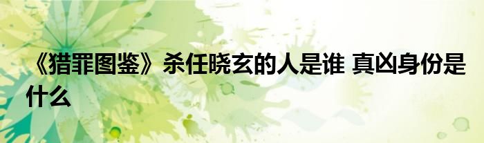 《猎罪图鉴》杀任晓玄的人是谁 真凶身份是什么
