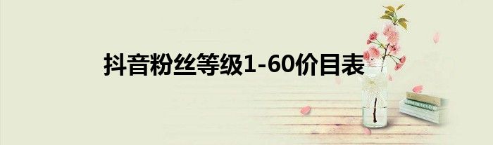 抖音粉丝等级1-60价目表