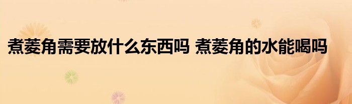 煮菱角需要放什么东西吗 煮菱角的水能喝吗