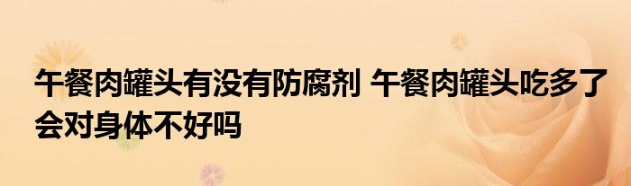 午餐肉罐头有没有防腐剂 午餐肉罐头吃多了会对身体不好吗