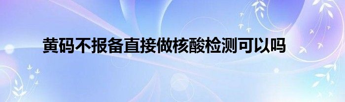 黄码不报备直接做核酸检测可以吗