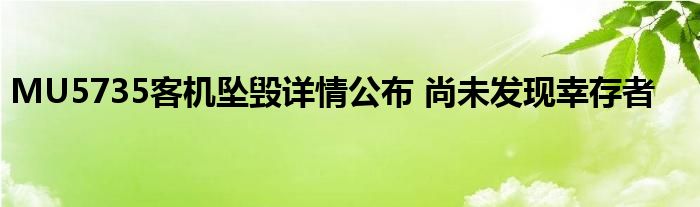 MU5735客机坠毁详情公布 尚未发现幸存者