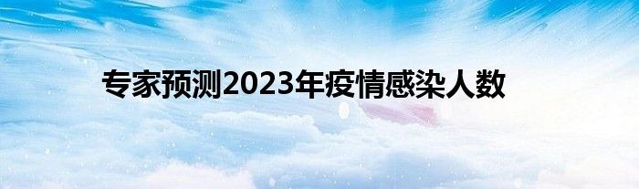 专家预测2023年疫情感染人数