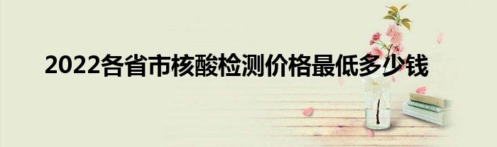 2022各省市核酸检测价格最低多少钱
