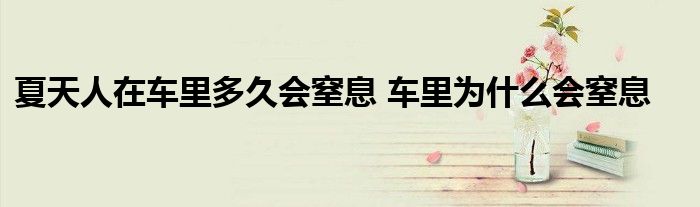 夏天人在车里多久会窒息 车里为什么会窒息
