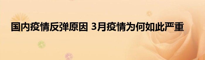 国内疫情反弹原因 3月疫情为何如此严重