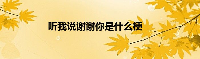 听我说谢谢你是什么梗